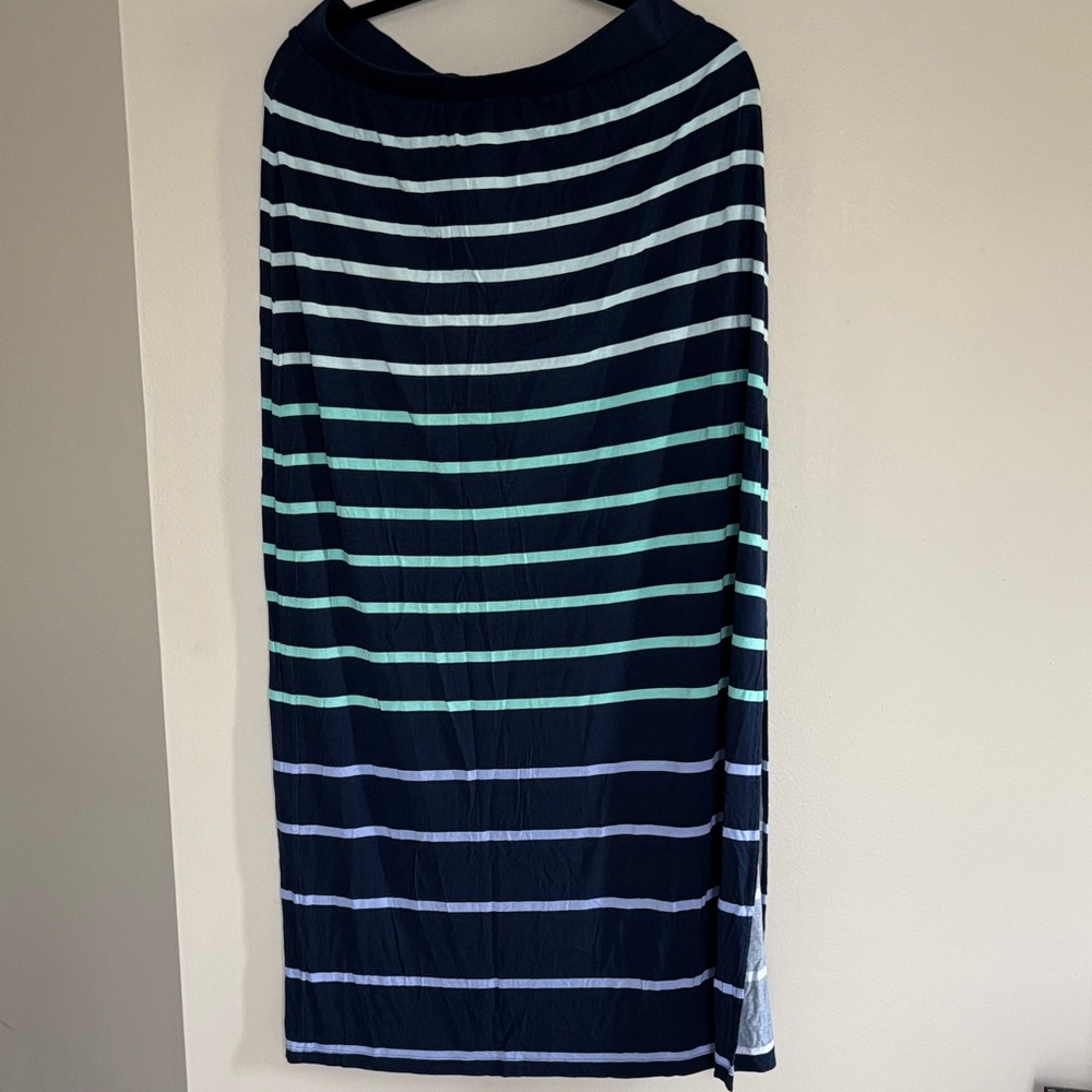 Apt. 9 Striped Maxi Skirt in Navy and Mint